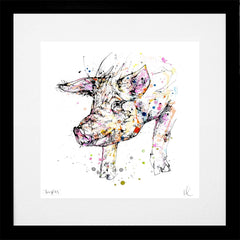 Print Open Edition Animals - Truffles-30 x 30-Black Box Frame (With Mount)