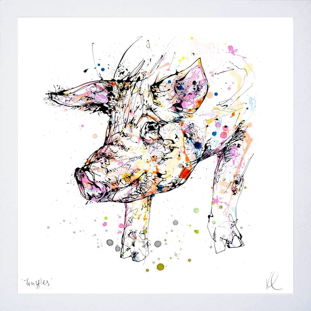 Print Open Edition Animals - Truffles-30 x 30-White Box Frame (No Mount)