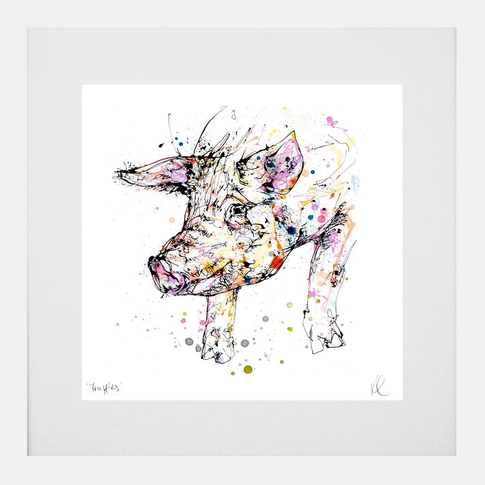 Print Open Edition Animals - Truffles-30 x 30-White Box Frame (With Mount)