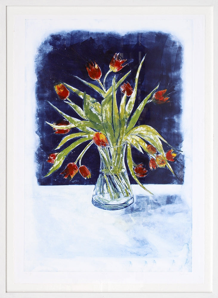 Monoprint - Tulips Framed