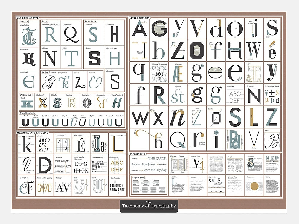 The Taxonomy of Typography White Frame