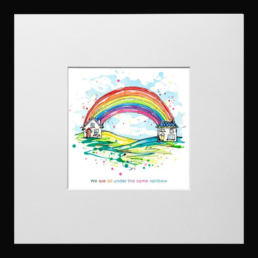 Print Open Edition Landscapes - Under the Same Rainbow-12 x 12-Small Flat Black Frame