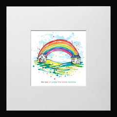 Print Open Edition Landscapes - Under the Same Rainbow-12 x 12-Small Flat Black Frame