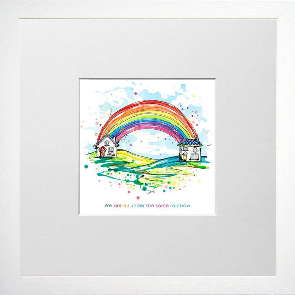 Print Open Edition Landscapes - Under the Same Rainbow-12 x 12-Small Flat White Frame