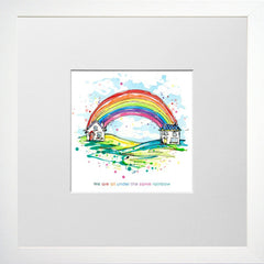 Print Open Edition Landscapes - Under the Same Rainbow-12 x 12-Small Flat White Frame