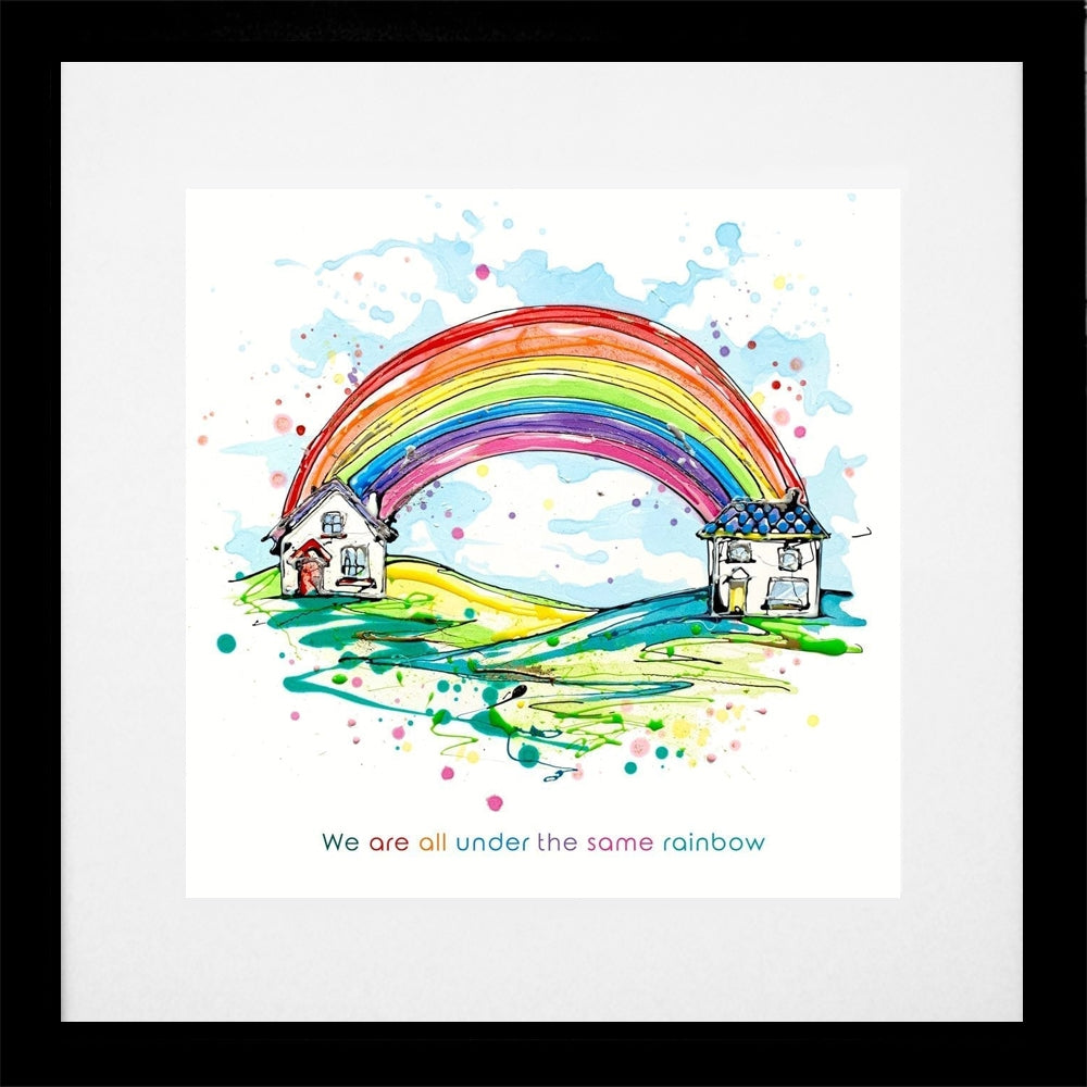 Print Open Edition Landscapes - Under the Same Rainbow-30 x 30-Black Box Frame (With Mount)
