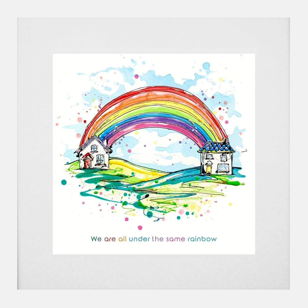 Print Open Edition Landscapes - Under the Same Rainbow-30 x 30-White Box Frame (With Mount)