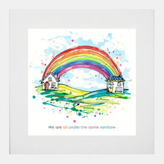 Print Open Edition Landscapes - Under the Same Rainbow-30 x 30-White Box Frame (With Mount)