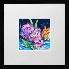 Print Open Edition Floral - Understanding-12 x 12-Small Flat Black Frame