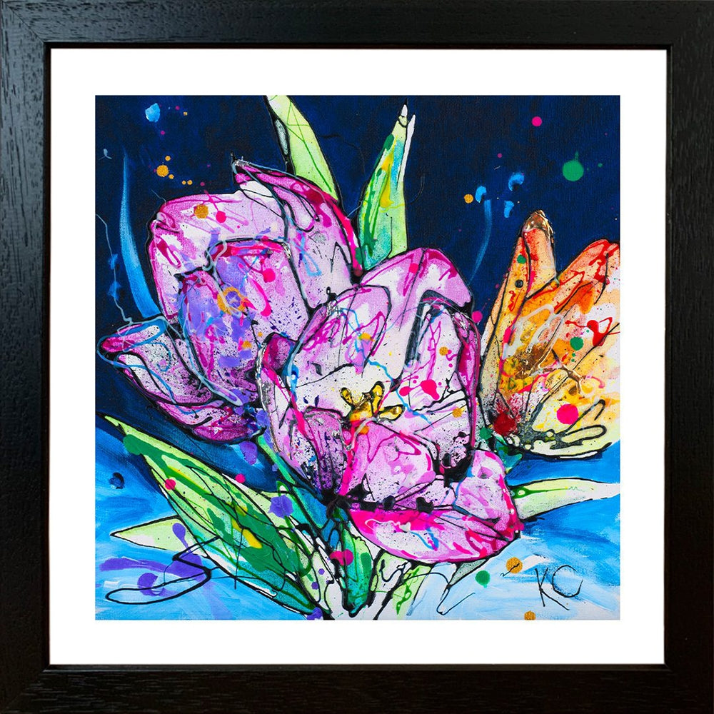 Print Open Edition Floral - Understanding-30 x 30-Black Box Frame (No Mount)