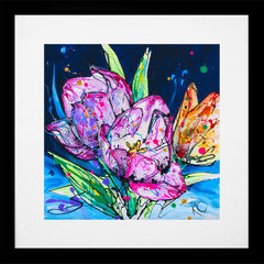 Print Open Edition Floral - Understanding-30 x 30-Black Box Frame (With Mount)