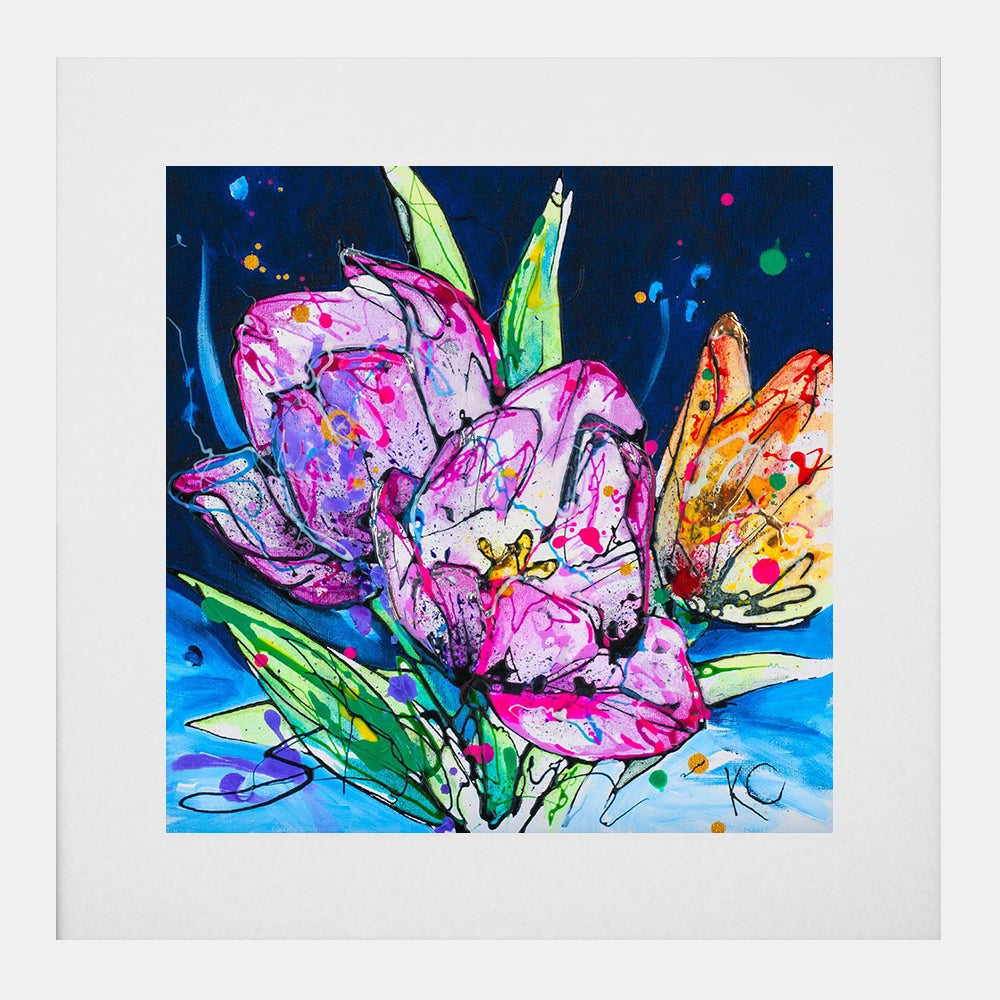 Print Open Edition Floral - Understanding-30 x 30-White Box Frame (With Mount)