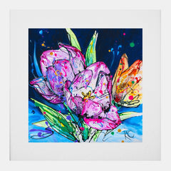 Print Open Edition Floral - Understanding-30 x 30-White Box Frame (With Mount)