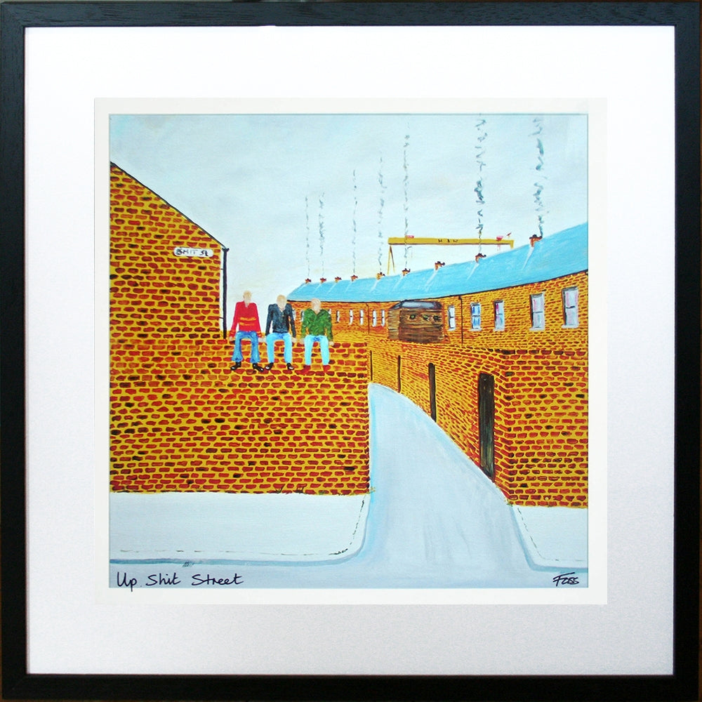 Up Shit Street Framed 40 x 40