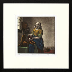 Vermeer's Cat Black Frame