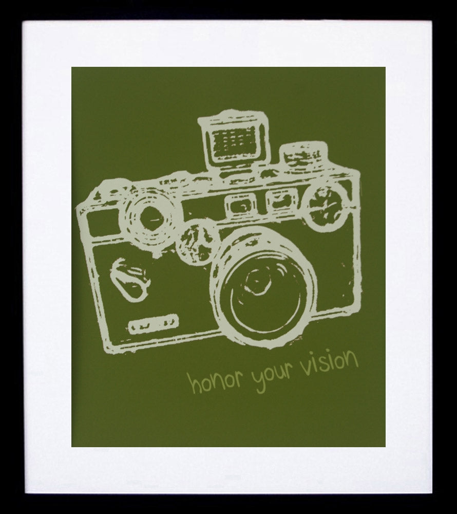 Vintage Argus Honour Your Vision (Olive) Framed