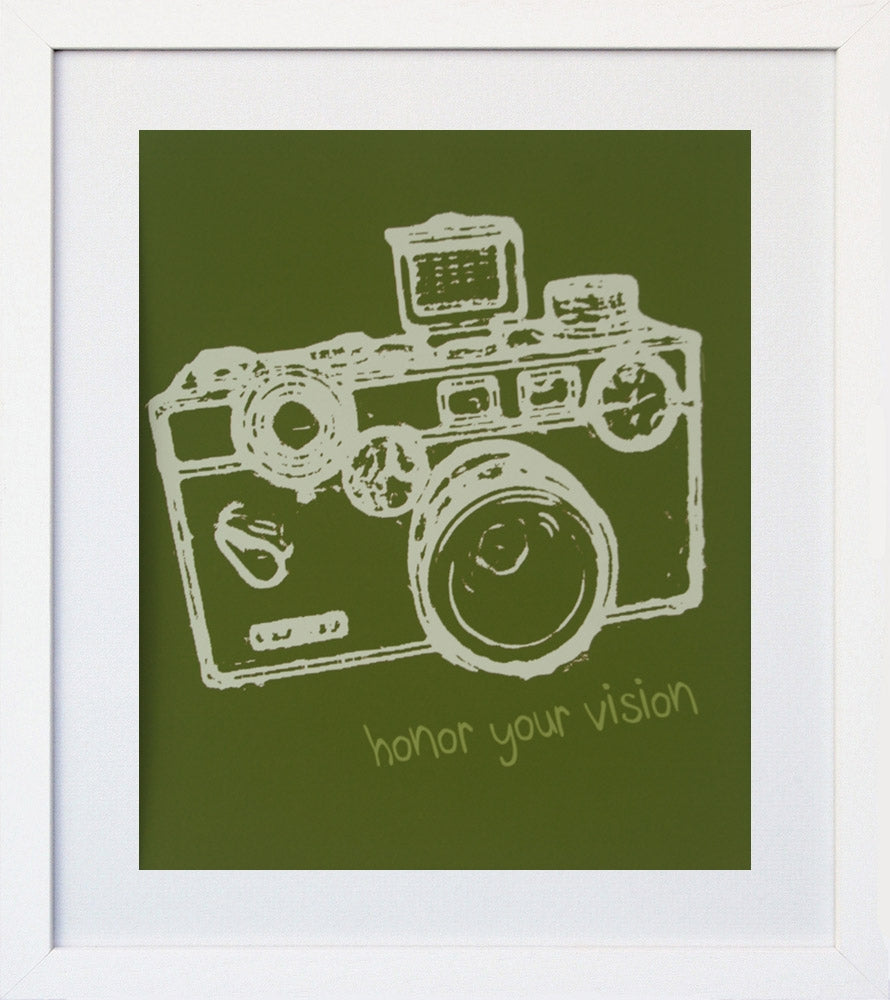 Vintage Argus Honour Your Vision (Olive) White Frame