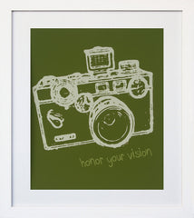 Vintage Argus Honour Your Vision (Olive) White Frame