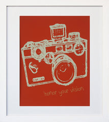 Vintage Argus Honour Your Vision (Orange) White Frame