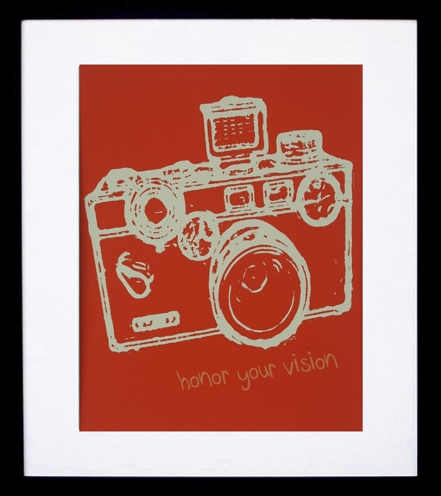 Vintage Argus Honour Your Vision (Orange) Framed