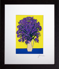 Violet Irises Black Frame