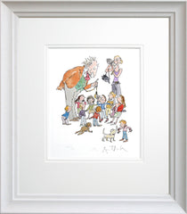 Quentin Blake Signed - W Is For Watch Artist Proof White Scoop Frame