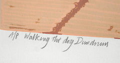 Linocut Print - Co Down Walking the Dog, Dundrum Artist Proof