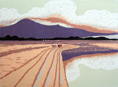 Linocut Print - Co Down Walking the Dog, Dundrum Artist Proof
