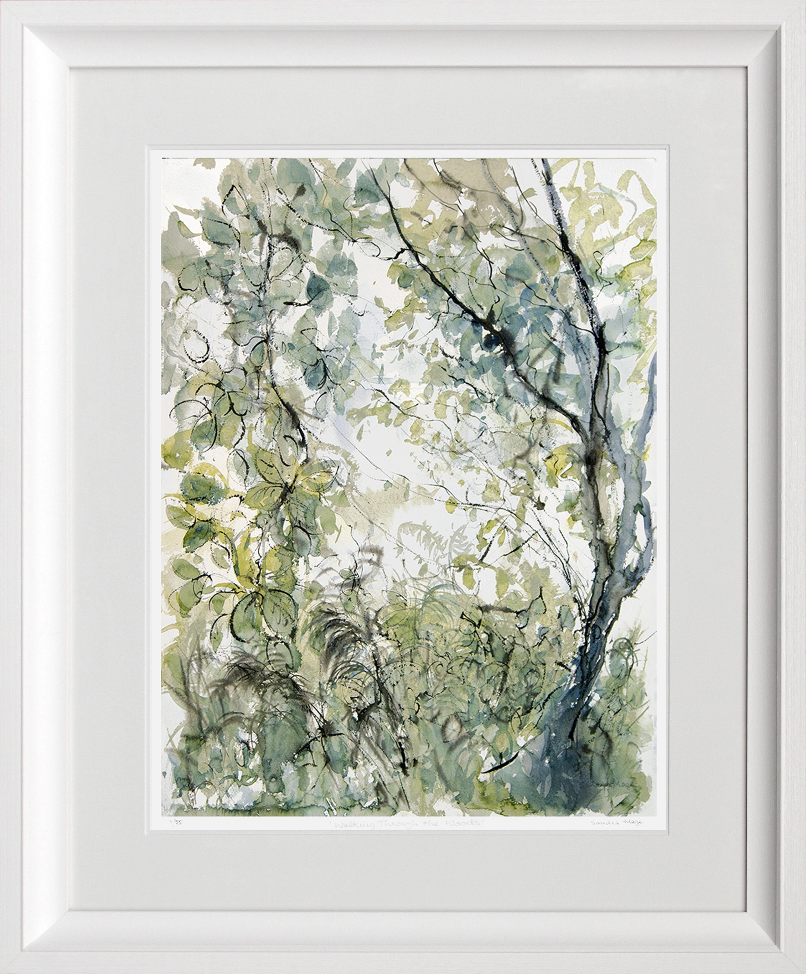 Print - Walking Through The Woods Chunky White Frame