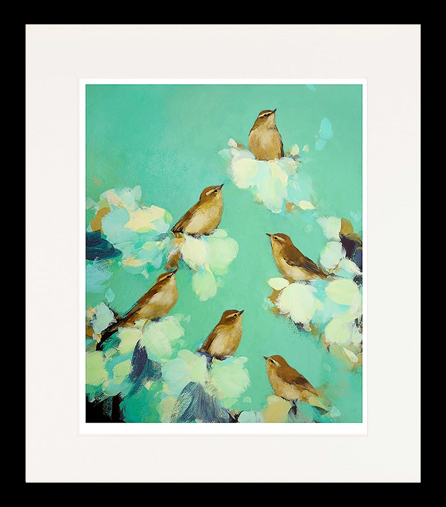 Warblers in Green - Framed