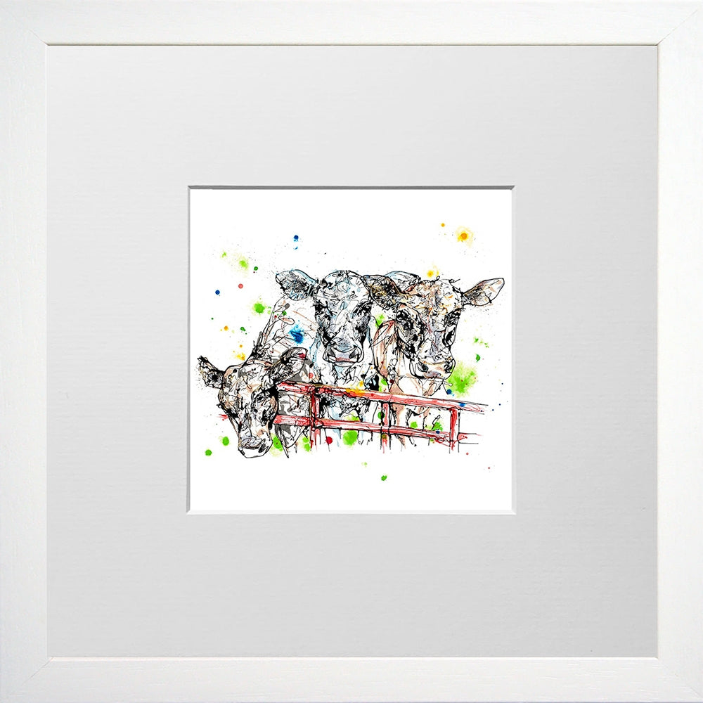 Print Open Edition Animals - Well Hello-12 x 12-Small Flat White Frame
