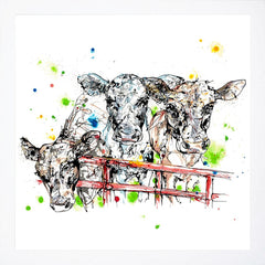 Print Open Edition Animals - Well Hello-30 x 30-White Box Frame (No Mount)