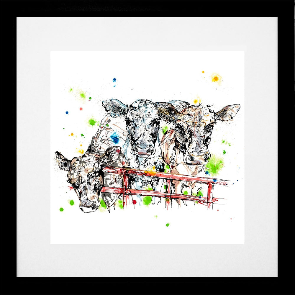 Print Open Edition Animals - Well Hello-30 x 30-Black Box Frame (With Mount)