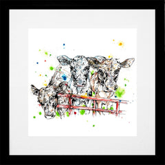 Print Open Edition Animals - Well Hello-30 x 30-Black Box Frame (With Mount)
