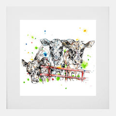 Print Open Edition Animals - Well Hello-30 x 30-White Box Frame (With Mount)