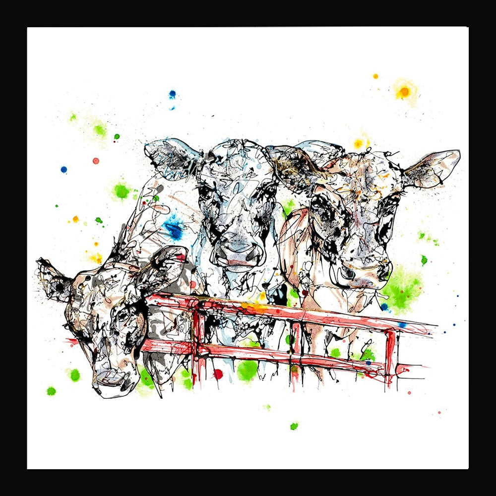 Print Open Edition Animals - Well Hello-30 x 30-Black Box Frame (No Mount)