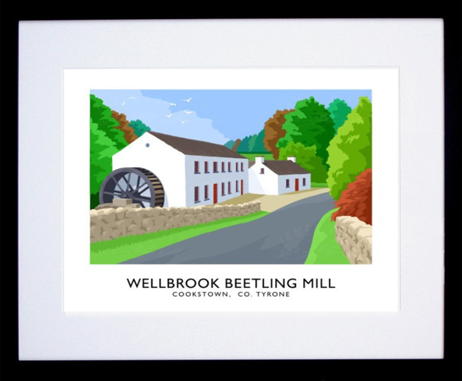 Co Tyrone - Wellbrook Beetling Mill-40 x 30-Black Box Frame (With Mount)