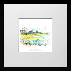 Print Open Edition Landscape - West Strand, Portrush-12 x 12-Small Flat Black Frame
