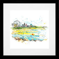Print Open Edition Landscape - West Strand, Portrush-30 x 30-Black Box Frame (With Mount)