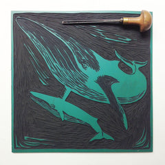 Lino Print - Minke Whale