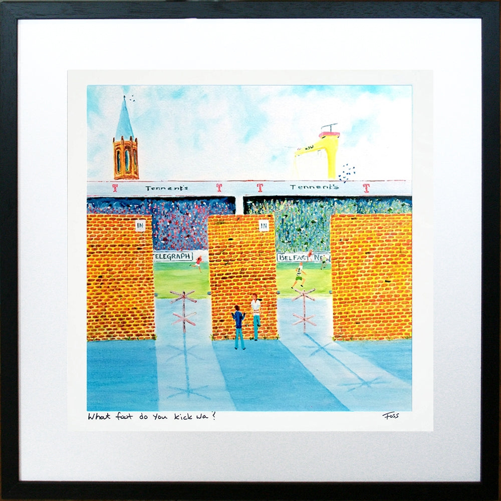 What Foot Do You Kick Wa? Framed 40 x 40