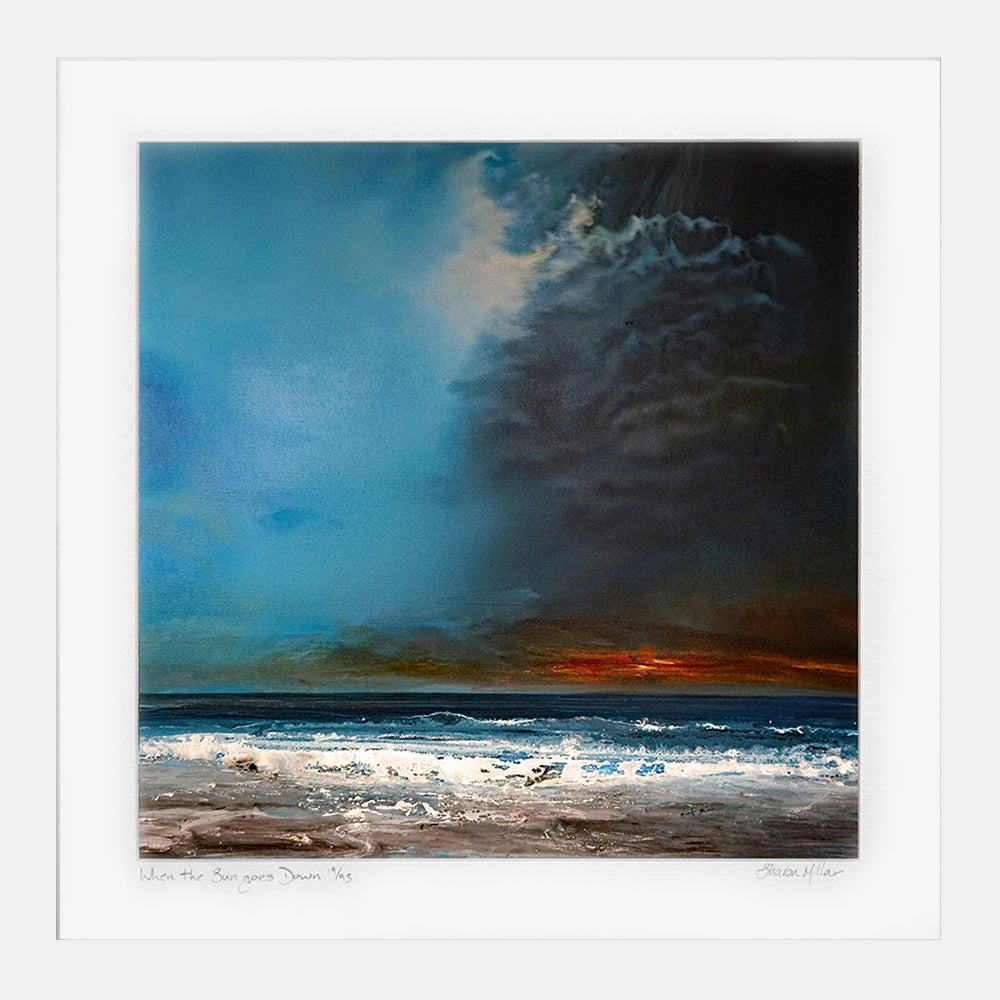 Print - When The Sun Goes Down White Frame