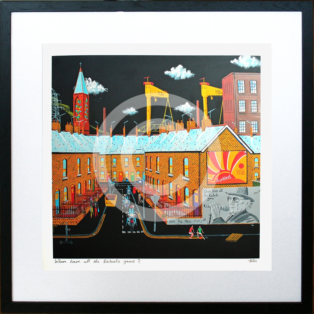 Print - Where Have All The Rebels Gone?-40 x 40-Black Box Frame