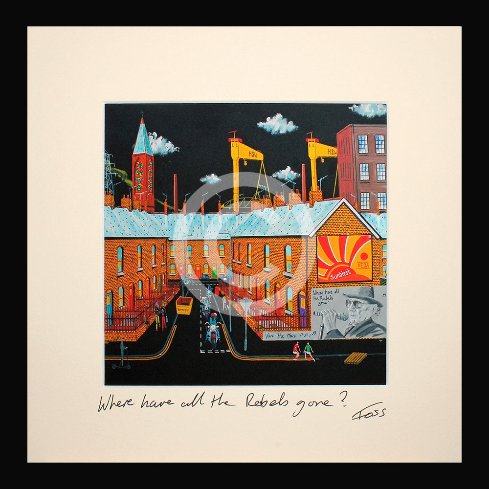 Print - Where Have All The Rebels Gone?-15 x 15-Small Flat Black Frame