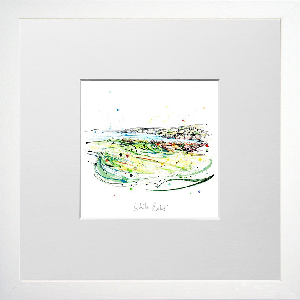 Print Open Edition Golf - Royal Portrush Whiterocks-12 x 12-Small Flat White Frame