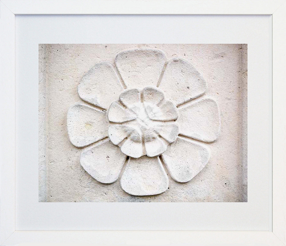 Paris In White - Wall Flower Frame White