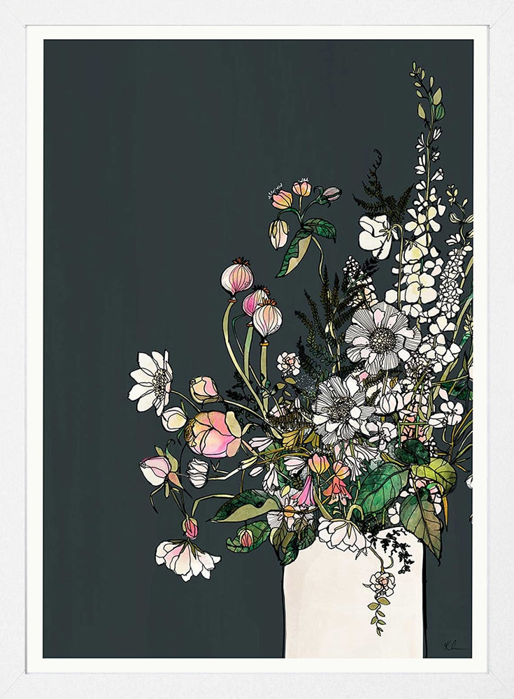 White Blooms White Frame