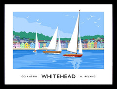 Co Antrim - Whitehead Seafront Frame Black 70x50