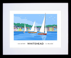 Co Antrim - Whitehead Seafront Frame Black 40x30 With Mount
