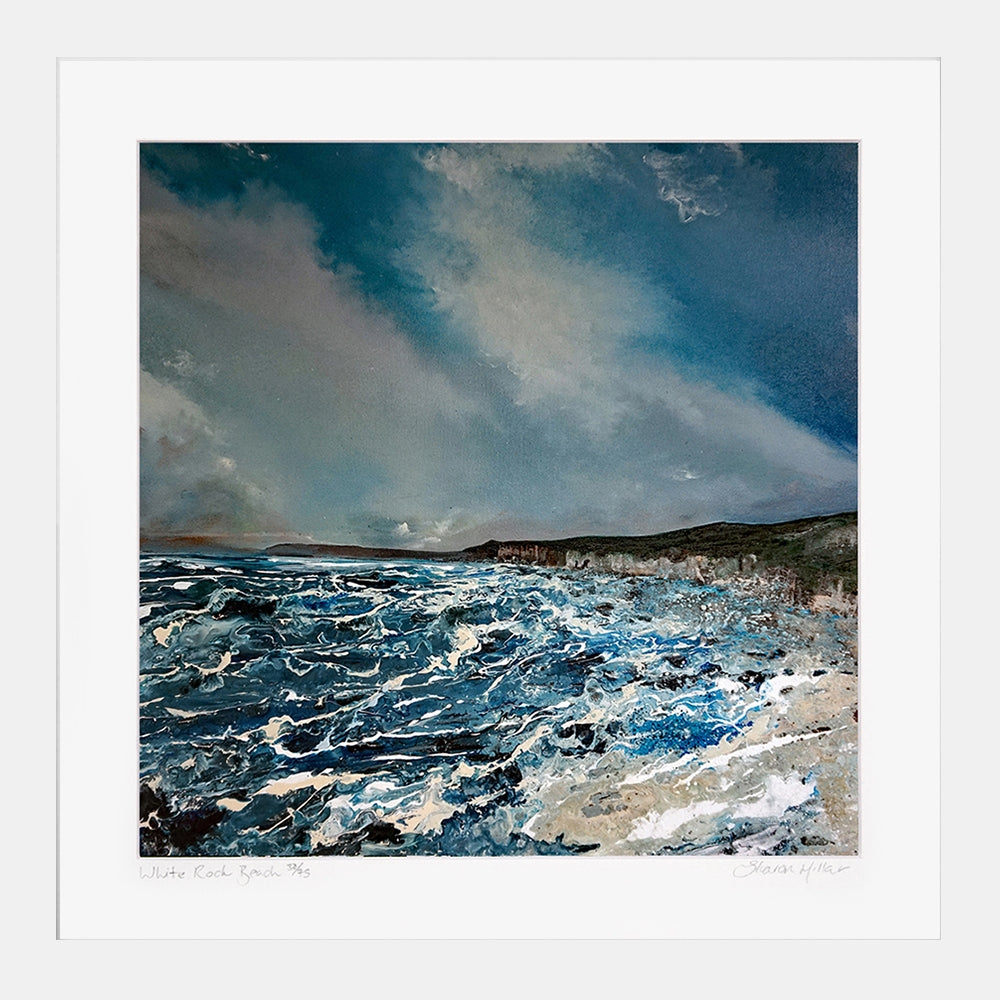 Print - Whiterock Beach White Frame